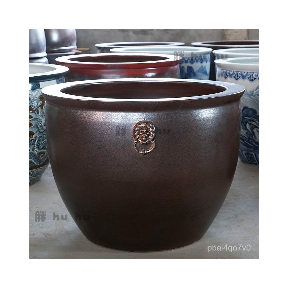 特大荷花缸 • 金魚缸 陶瓷大缸錦鯉金魚缸仿古特大號荷花缸庭院大水缸招財獅耳缸