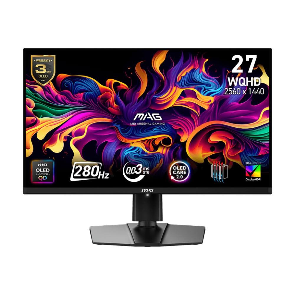 【MSI 微星】271QP QD-OLED X28 電競螢幕 (QD-OLED/2K/0.03ms/280Hz/可升降/可旋轉/無喇叭)