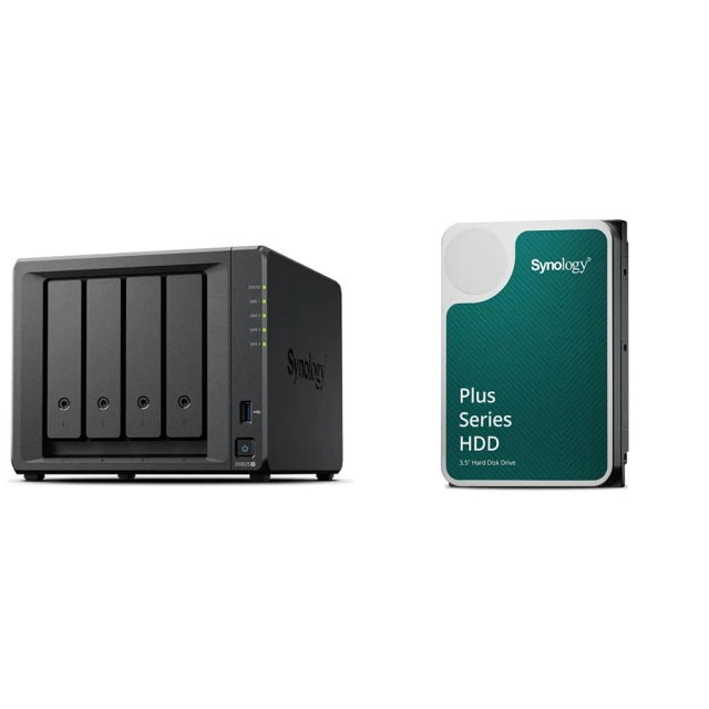 【Synology 群暉科技】〈自MO價〉DS925+ 4Bay NAS+HAT3300 PLUS 6TB NAS硬碟(X2)