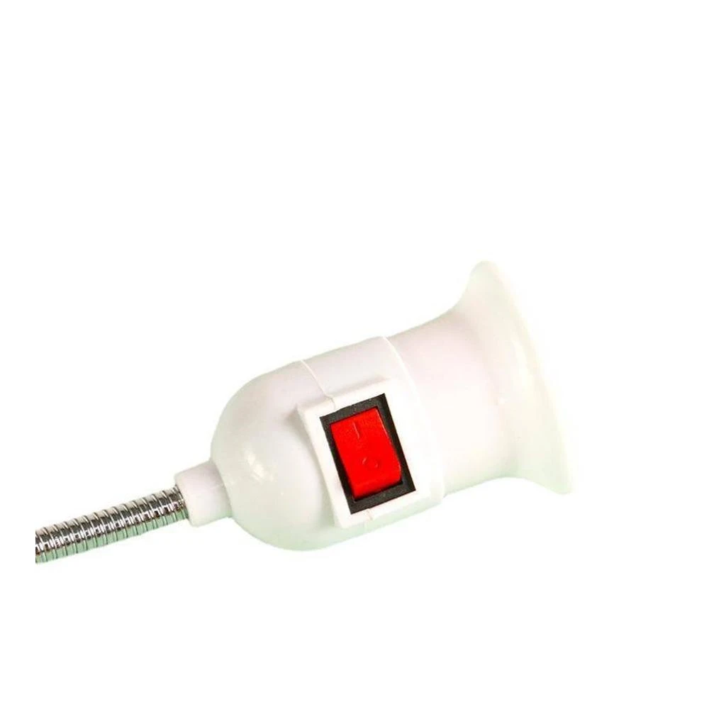 萬向軟管燈座 E27螺紋插頭 帶開關軟管燈頭 電燈座 照明配件 金屬燈管 插即用 台灣出貨