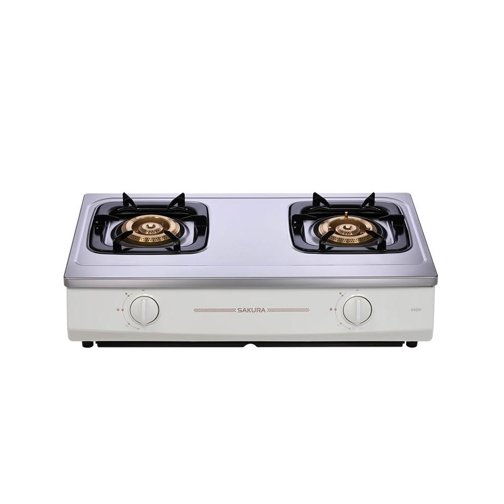 【SAKURA 櫻花】G5201S 二口節能安全爐 銅鋁合金爐頭 G5201 10kW大火力 材質堅固耐用 熄火安全裝置