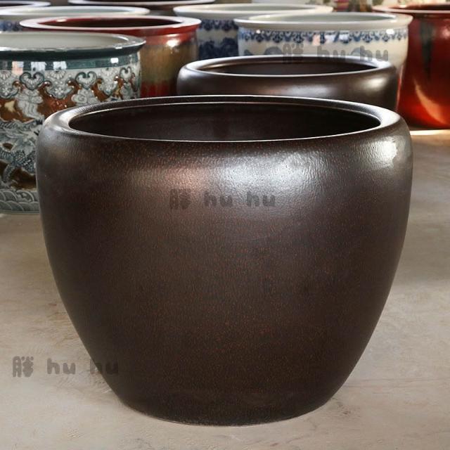 特大荷花缸 • 金魚缸 大型陶瓷金魚缸80CM直徑睡蓮盆適用於臺灣室內超大荷花缸烏龜缸陶瓷款