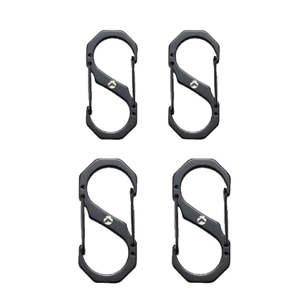 【Campingmoon 柯曼】柯曼 S型掛鉤5號/7號兩個 SS-5/SS-7 登山扣 不鏽鋼 自動回彈 輕量化 高承重 登山 野炊 露營 悠遊戶外