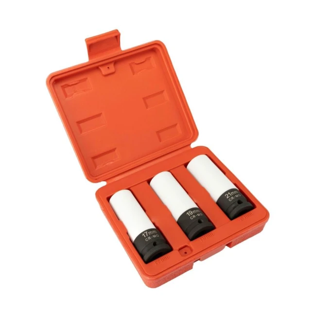 四分輪胎防傷套筒三件組｜1/2" (4分) 17mm 19mm 21mm｜手動/氣動適用｜汽車維修輪胎套筒工具｜汽修必備