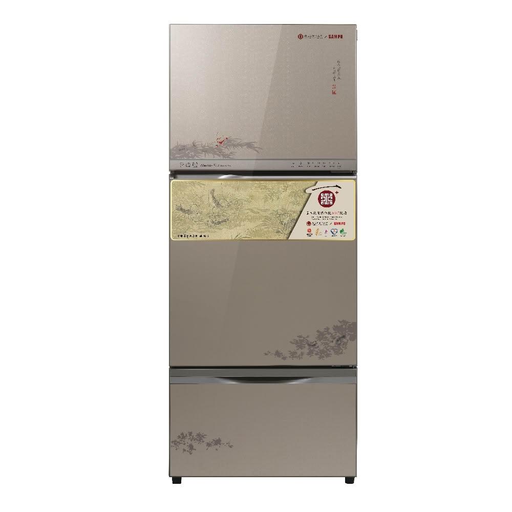 【SAMPO 聲寶】605公升三門變頻故宮聯名款蝦藻圖冰箱SR-C61GDV-NPM2