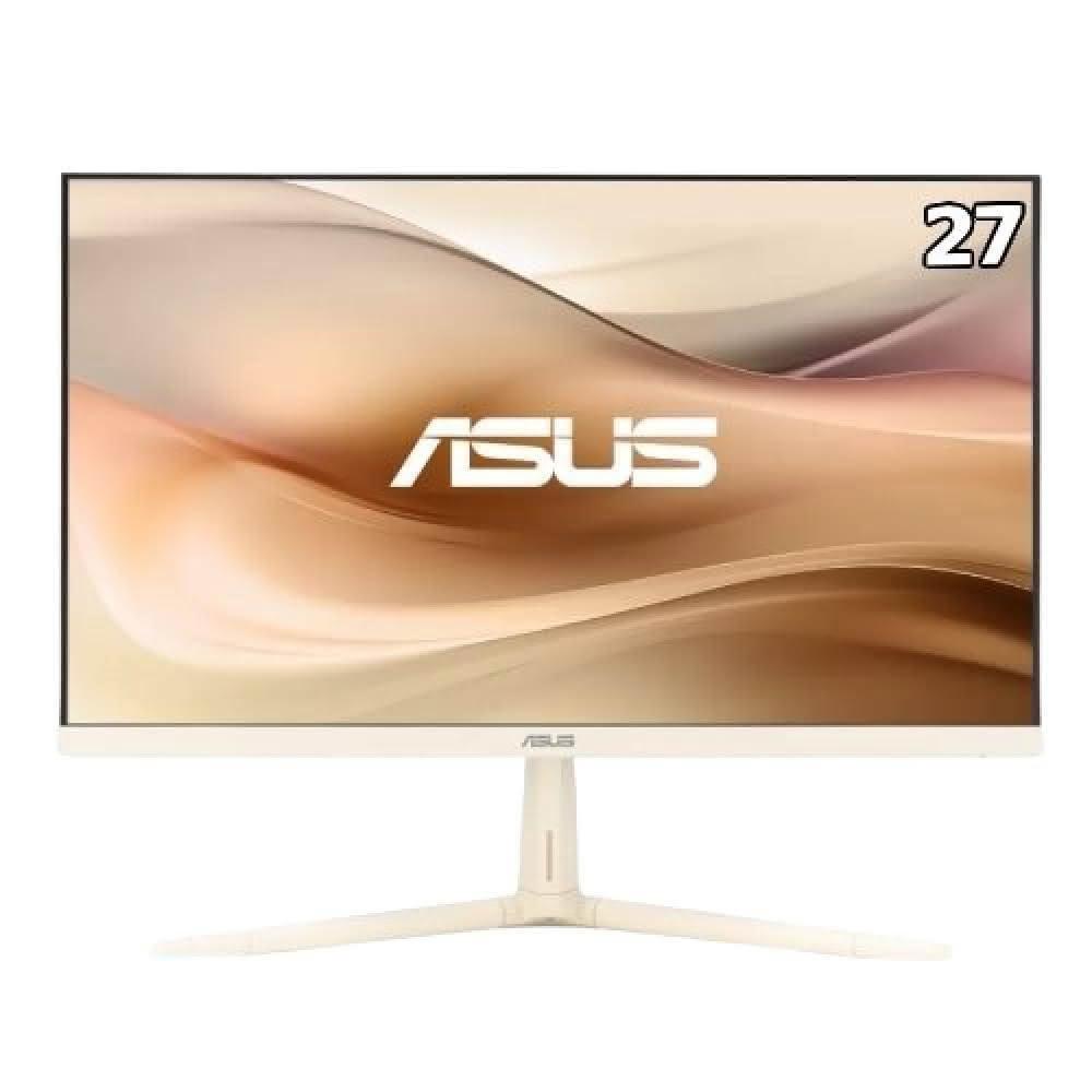 【ASUS 華碩】27型 VU279CFE-M USB-C 護眼電競顯示器 燕麥奶色