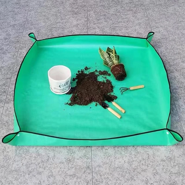 【欣榮園藝資材行】全館599免運 園藝地墊 換土墊 綠色50*50cm 防水墊 防汙墊 多肉換盆墊 防漏土墊 地墊 換盆墊 地墊