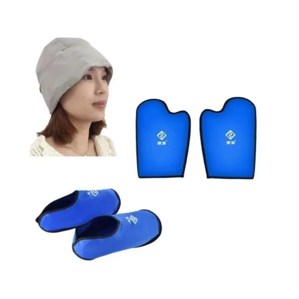 冰敷袋 冰帽+手套+腳套 頭部冰敷 燒燙傷冷敷 冰敷 化療帽 化療術後冰帽 脫髮退熱降溫手足麻木腫脹 防脫髮冰手套冰腳