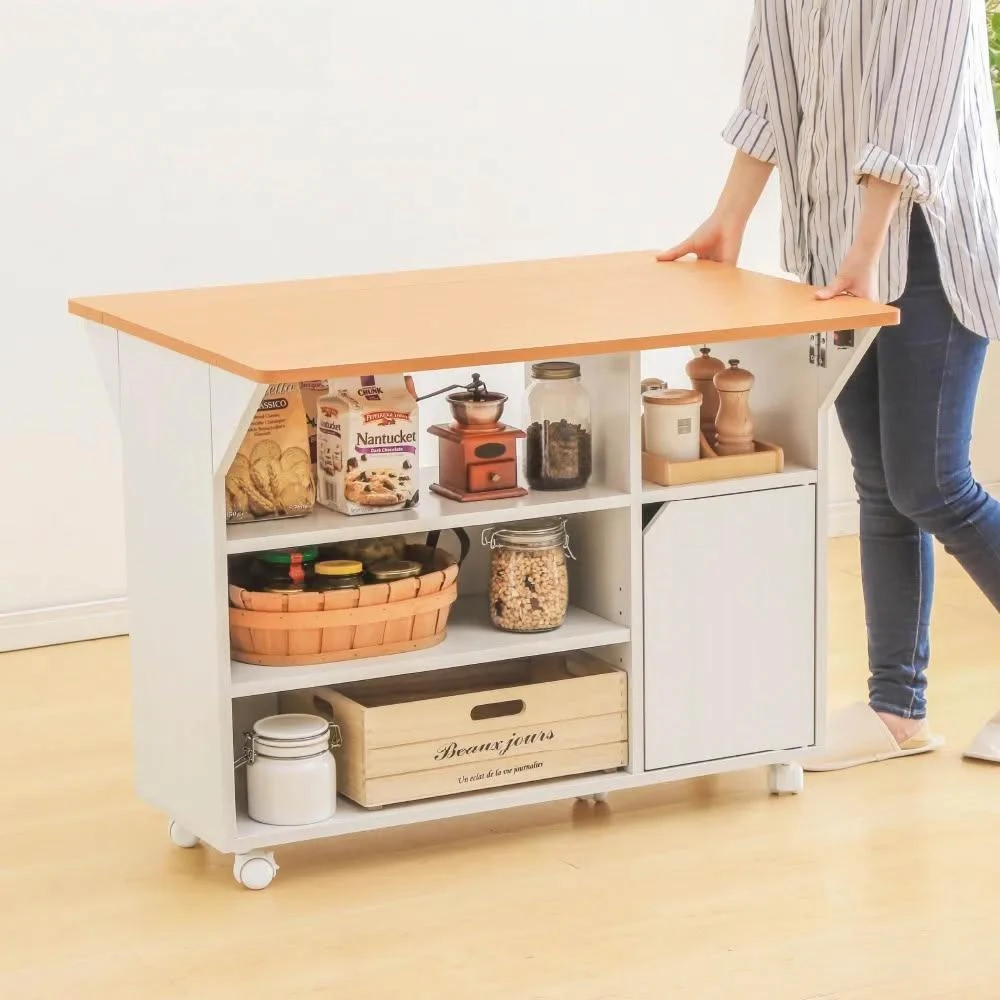 【IRIS】大容量四層收納櫃推車 TKW-90 置物櫃/移動櫃/摺疊桌面