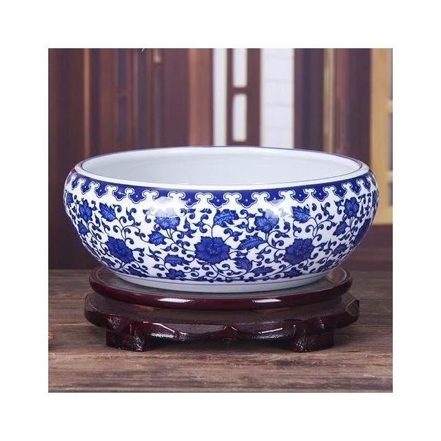 陶瓷魚缸金魚缸客廳龜缸荷花缸風水瓷缸大型特大養魚盆