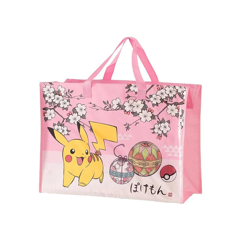【POKEMON 精靈寶可夢】寶可夢 皮卡丘 粉色櫻花 旅行袋 大容量收納袋 購物袋 行李袋 野餐袋 多功能手提袋 日本正版 該該貝比日本精品