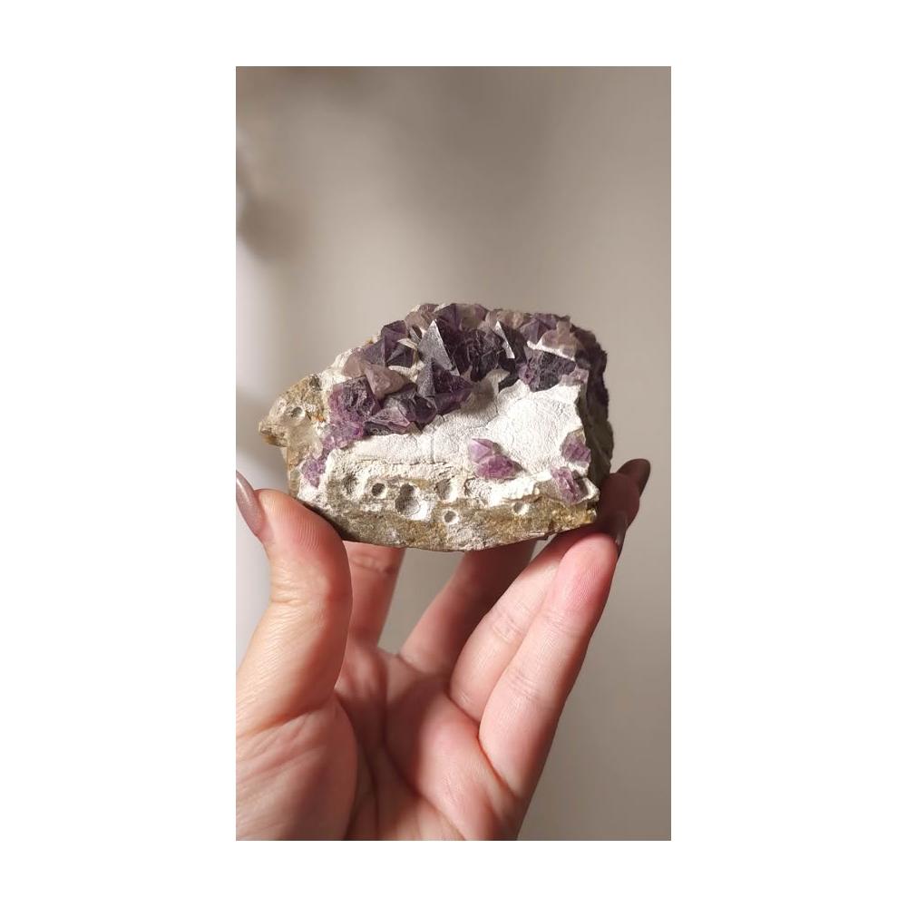 光遇礦石- 浙江八面體紫螢石濃郁紫羅蘭頂輪第7脈輪靈性之輪天然礦石C164