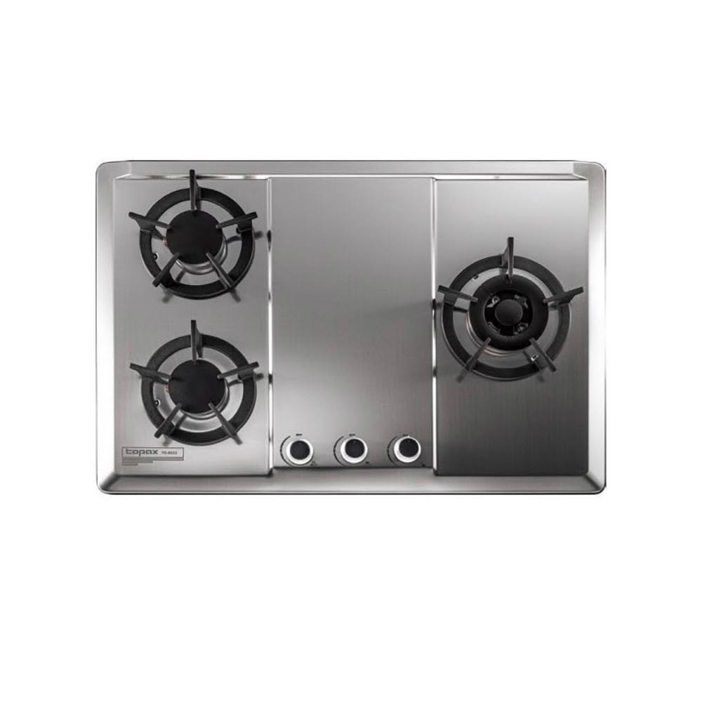 【莊頭北】TG-8533S 保潔三口不鏽鋼檯面爐 (含基本安裝)｜三口爐｜僅右大爐｜鑄鐵爐架｜銅鋁合金爐頭｜瓦斯爐｜