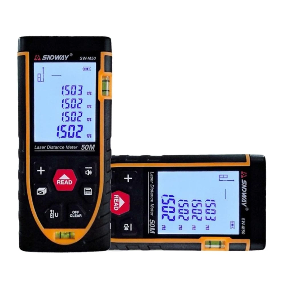 雷射測距儀 電池款 測距儀 雷射尺 電子尺 量距機 距離測量儀 水平儀【GG490】