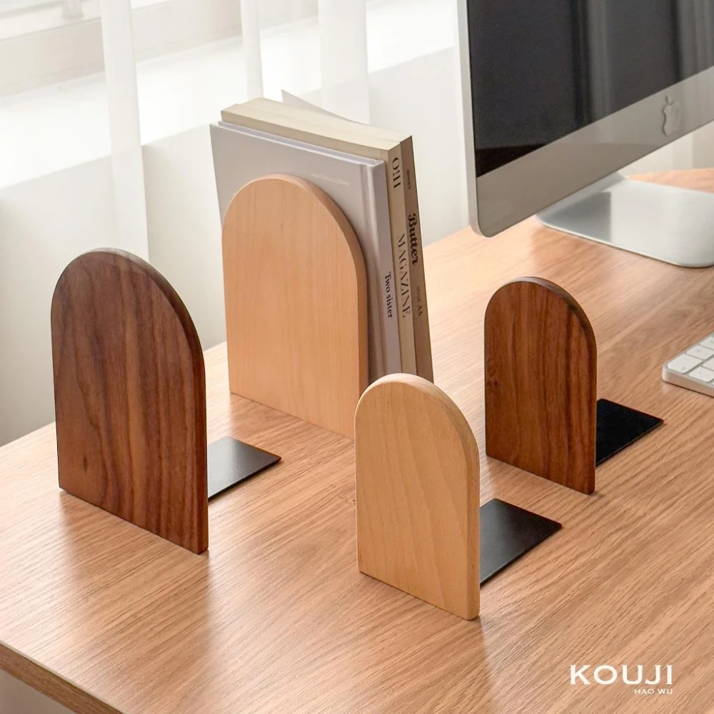 【KOUJI】實木L型書檔 書擋 書擋架 書立 書架隔板 桌上收納 書檔 鐵書架 L型書擋 書本收納 收纳