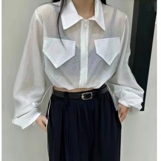 現貨 輕盈短版襯衫外套 防曬外套 薄外套 輕盈外套 街頭風 預購