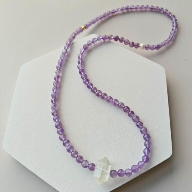 Paiya 派亞】5.6mm靈感綻放｜天然紫水晶智慧x 雙尖黃水晶招財x 珍珠柔