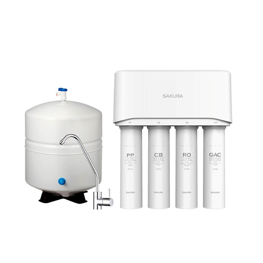 【SAKURA 櫻花】P-0121 標準型RO淨水器 (含基本安裝)｜逆滲透｜一體式水路｜四道濾心｜智能沖洗｜P0121｜
