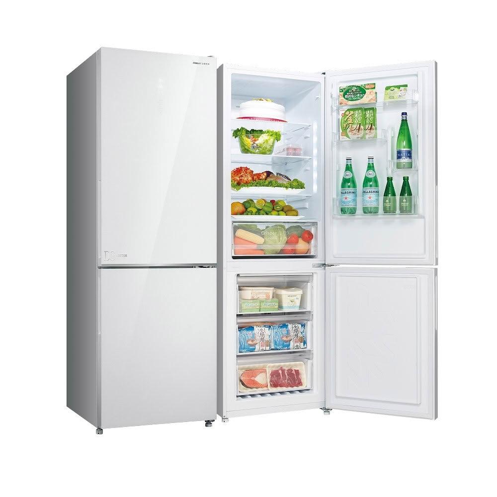 SANLUX臺灣三洋 SR-V350BF 325公升雙門冰箱 DC直流變頻節能第1級 白色系臺灣製造 低耗電300度/年 環保R600a冷媒