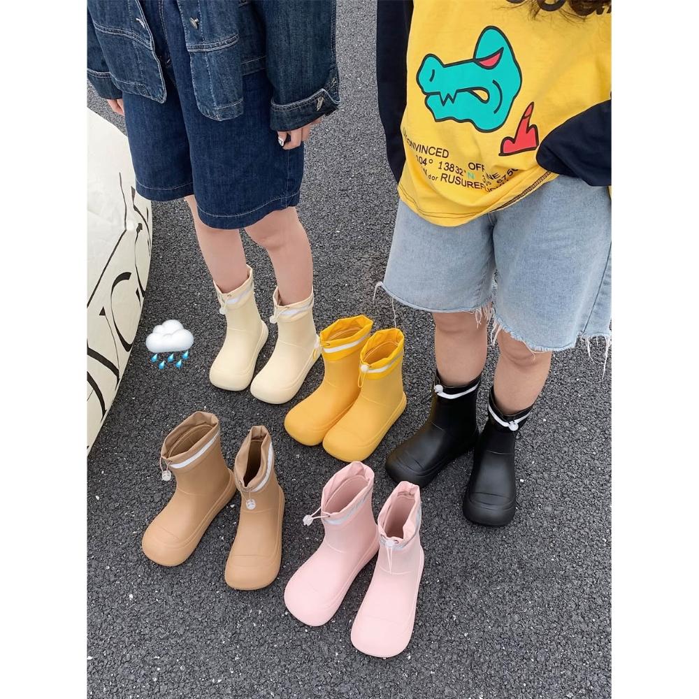 喜可xekoro雨天防水抽繩束口兒童雨靴四季通用親子外穿男童女童雨鞋