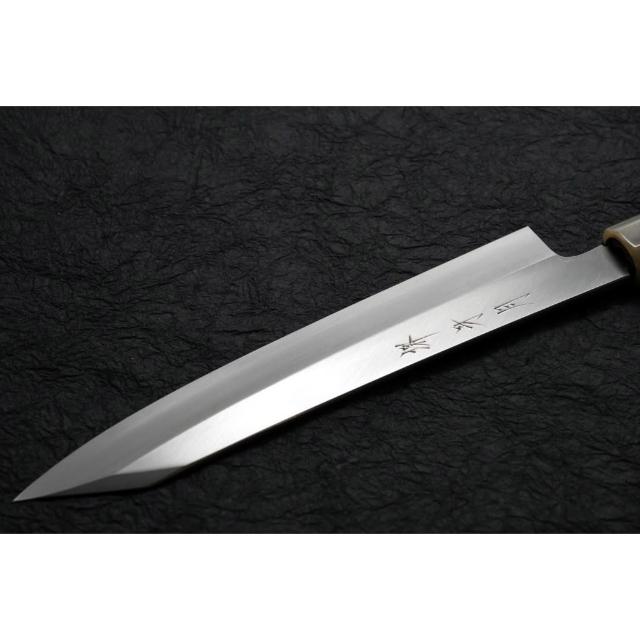 堺牙月X 山塚尚剛鍛冶銀三鋼反曲勘所牛刀(單刃) 黑檀柄21cm/24cm/27cm