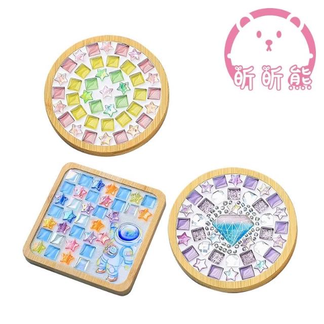 DIY馬賽克杯墊 杯墊材料包 手作杯墊 自由石 材料包 馬賽克 杯墊 手工 手作 創意 DIY材料包 擺飾 馬賽克磁磚