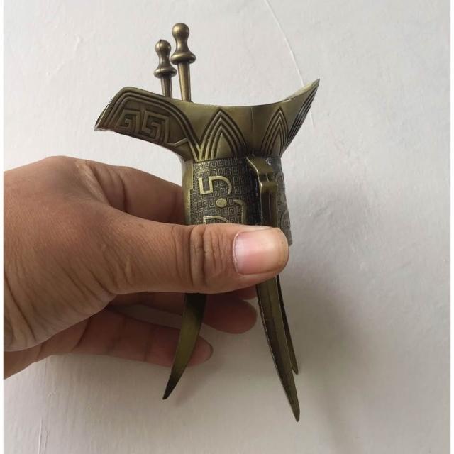 爵杯擺件｜古代酒杯｜青銅爵杯｜錫爵杯｜帝王杯｜小酒杯｜酒樽杯｜道具