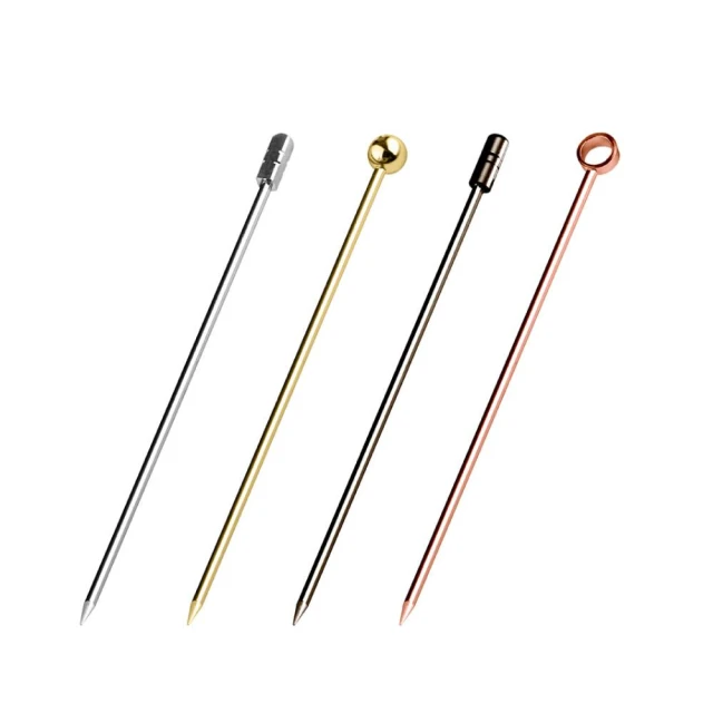 304不鏽鋼水果針 球型/環形/方柱/圓柱 11cm/15.7cm/21cm 調酒用具 果針 水果 叉子 水果叉 甜點叉