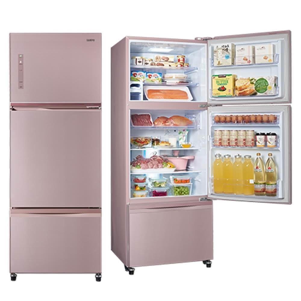 【SAMPO 聲寶】475公升一級星美滿極光鈦旗艦玻璃系列變頻三門冰箱SR-C48GDV-P2(含拆箱定位+舊機回收)