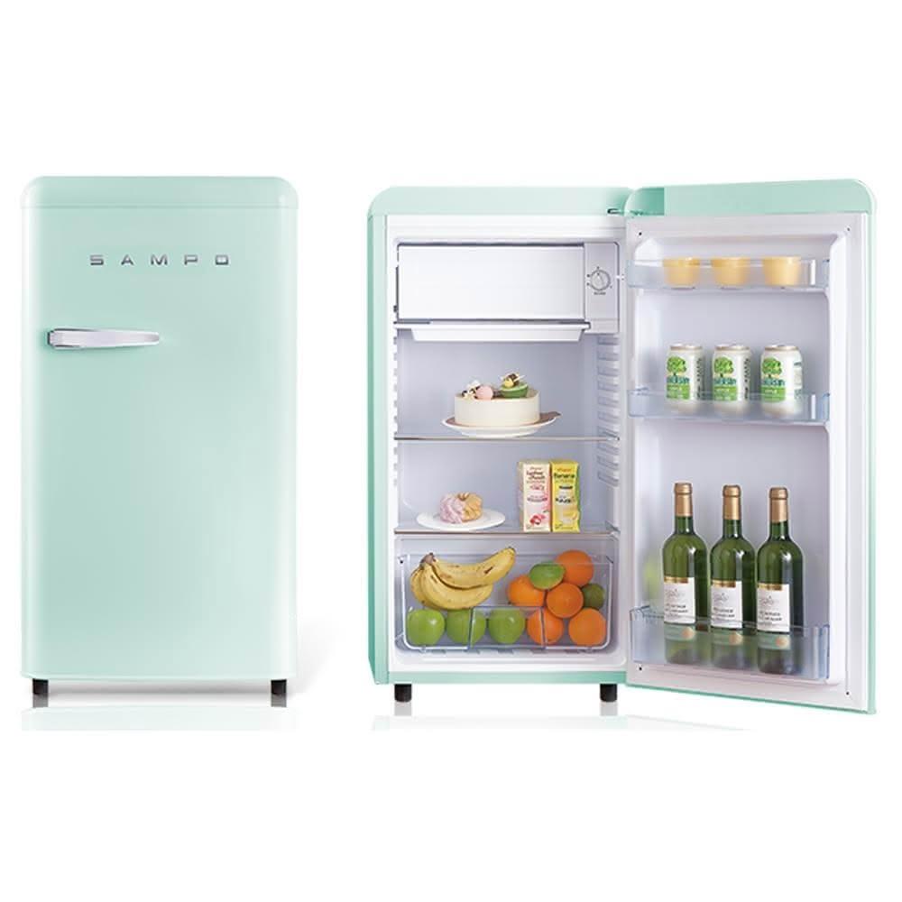 【SAMPO 聲寶】99公升一級能效歐風復古美型系列定頻單門冰箱SR-C10-E(含拆箱定位+舊機回收)