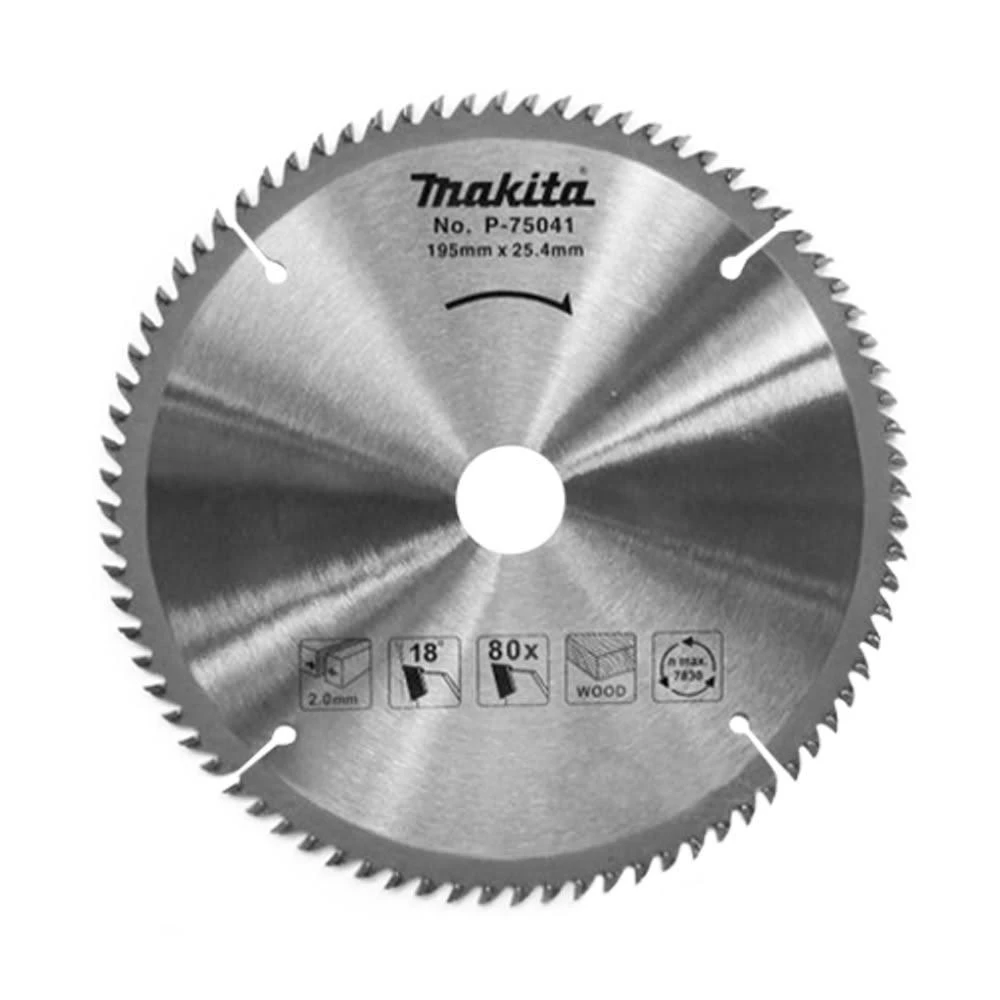 【MAKITA 牧田】木材鎢鋼鋸片 195mm*25.4*2.0MM*80T P-75041 中崙五金