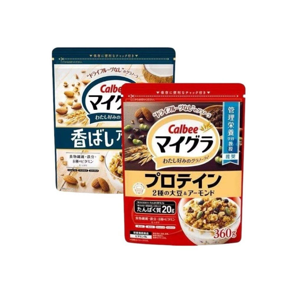 【Calbee 卡樂比】*貪吃熊* 日本 Calbee 卡樂比 加樂比 早餐麥片 綜合早餐麥片 杏仁可可風味 杏仁風味