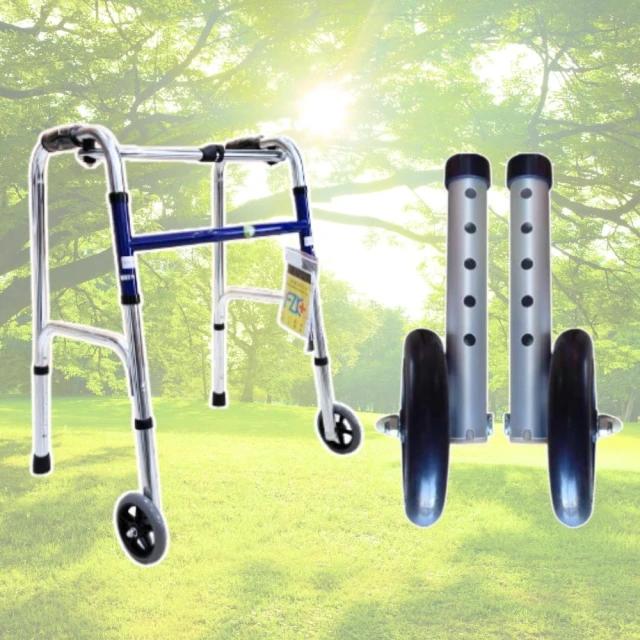 【富士康】帶輪助行器 ㄇ型助行器+5吋輪 FZK3428 有輪助行器助行器 老人散步 助步 復健、散步可用