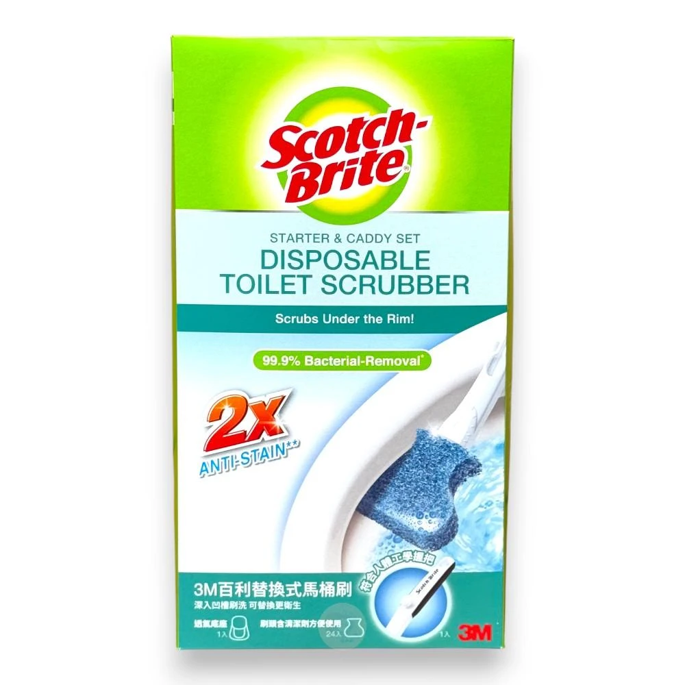 【3M】百利 替換式除菌馬桶刷 1握把+1底座+24刷頭