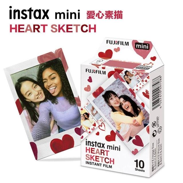 【FUJIFILM 富士】eYe攝影 富士 instax mini 愛心素描 拍立得底片 彩色 空白底片 11 Liplay Link EVO