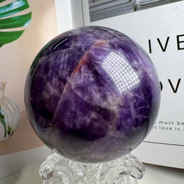 天然水晶 球 千奇國際精品】天然水晶紫水晶球43號1011公克直徑9公分🔮虎牙紫水晶球