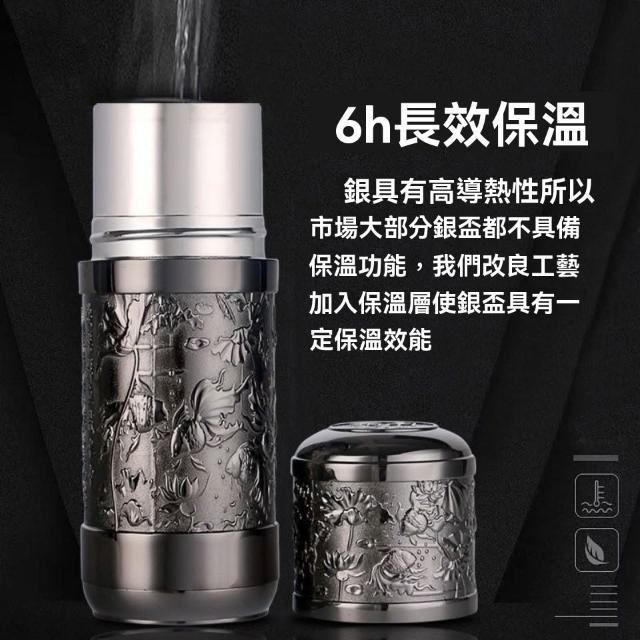 免運+ 台灣出貨可開統編【正品銀盃】S999純銀內膽保健杯男士男款高檔內