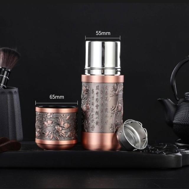 免運+ 台灣出貨可開統編【正品銀盃】S999純銀內膽保健杯男士男款高檔內