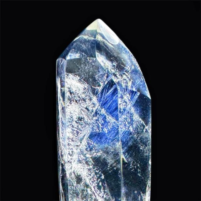 👑 【藍針隱性白水晶· 雙尖通靈之石】💎 藍針水晶柱藍針水晶柱藍針白