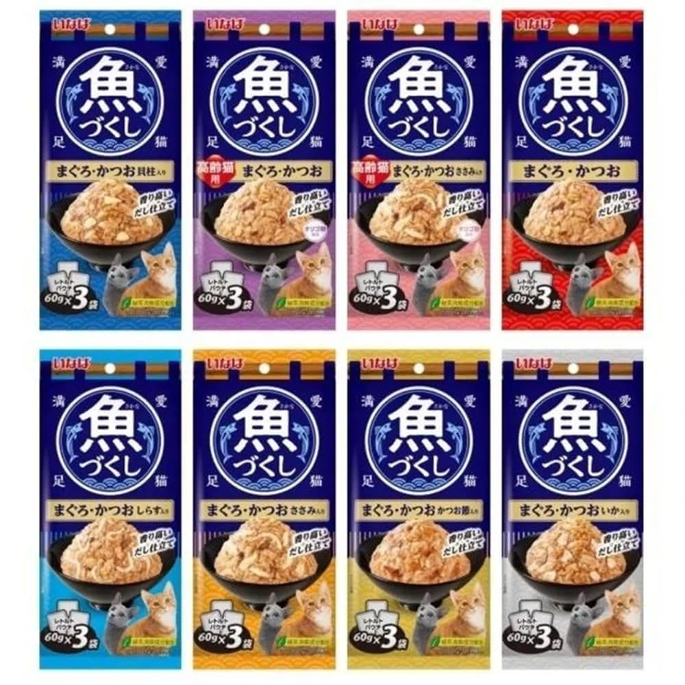 【CIAO】60g x 3入裝  日本 CIAO 貓餐包 Inaba 全魚宴餐包系列 貓肉泥 貓肉條