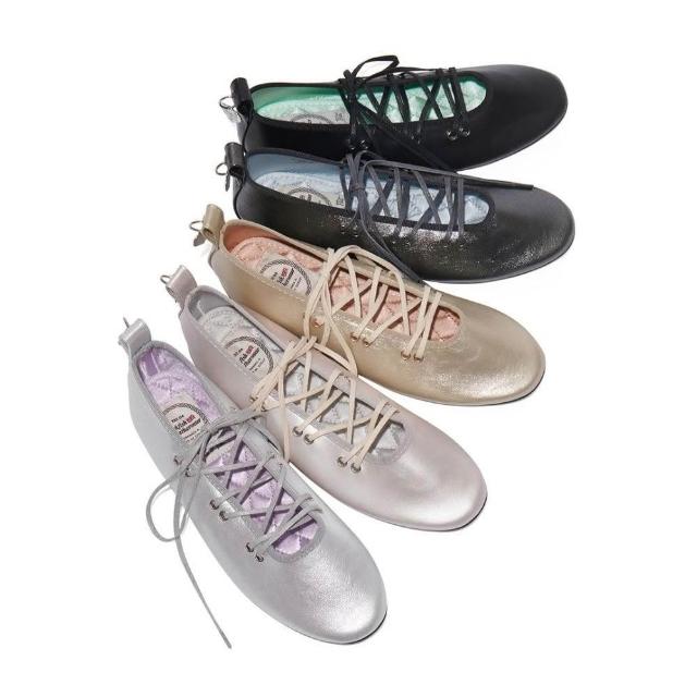 Rockfish Weatherwear】預購韓國ROCKFISH BELLA LACEUP FLATS 金屬光澤
