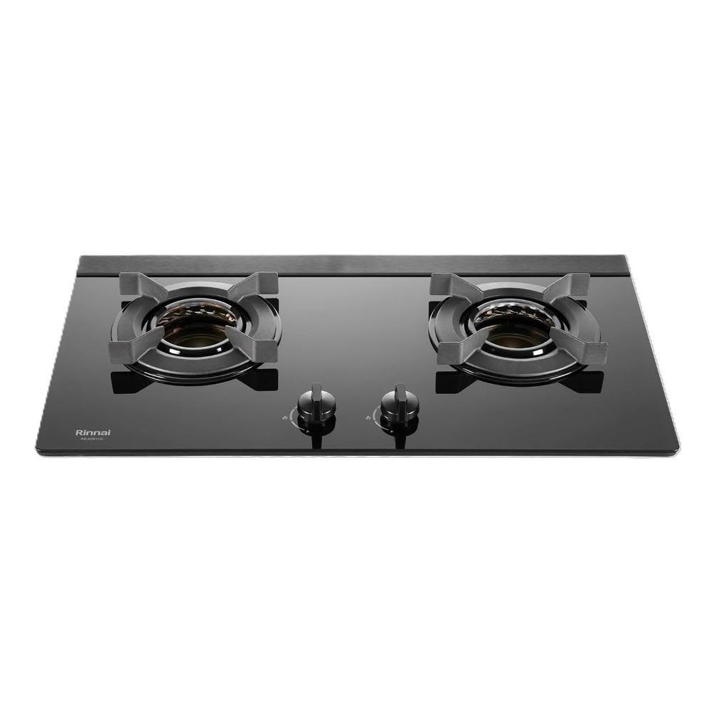【林內】RB-N2611G 檯面式內焰玻璃雙口爐 (含基本安裝)｜內焰系列｜檯面爐｜內焰防風｜藍光旋鈕｜一級能效｜瓦斯爐｜