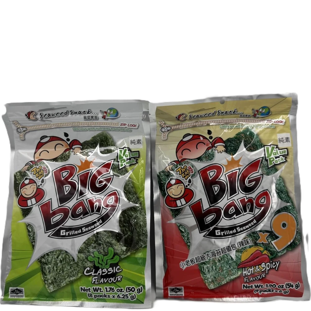 【小老闆】泰國 小老闆 烤海苔片  原味 50g/包（6.25g*8片） 辣味 54g/包（6g*9片）(小老板海苔 泰國海苔)
