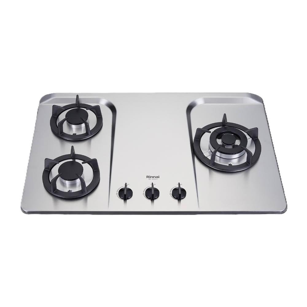 【林內】RB-H301S(L) 檯面式防漏不銹鋼三口爐 (含基本安裝)｜防漏系列｜檯面爐｜左大｜大火力｜瓦斯爐｜