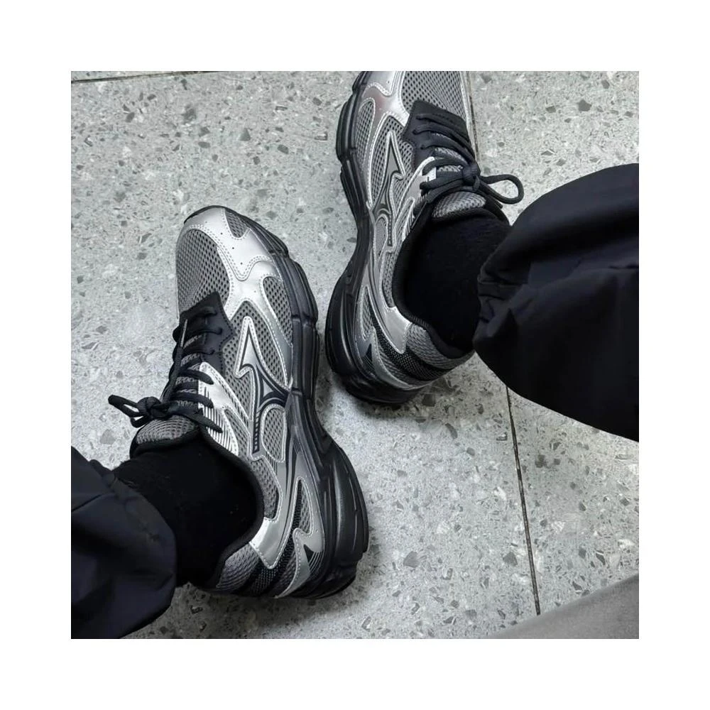 MIZUNO 美津濃】Mizuno Cyclone Speed 2k 慢跑鞋老爹鞋網布異材質銀灰