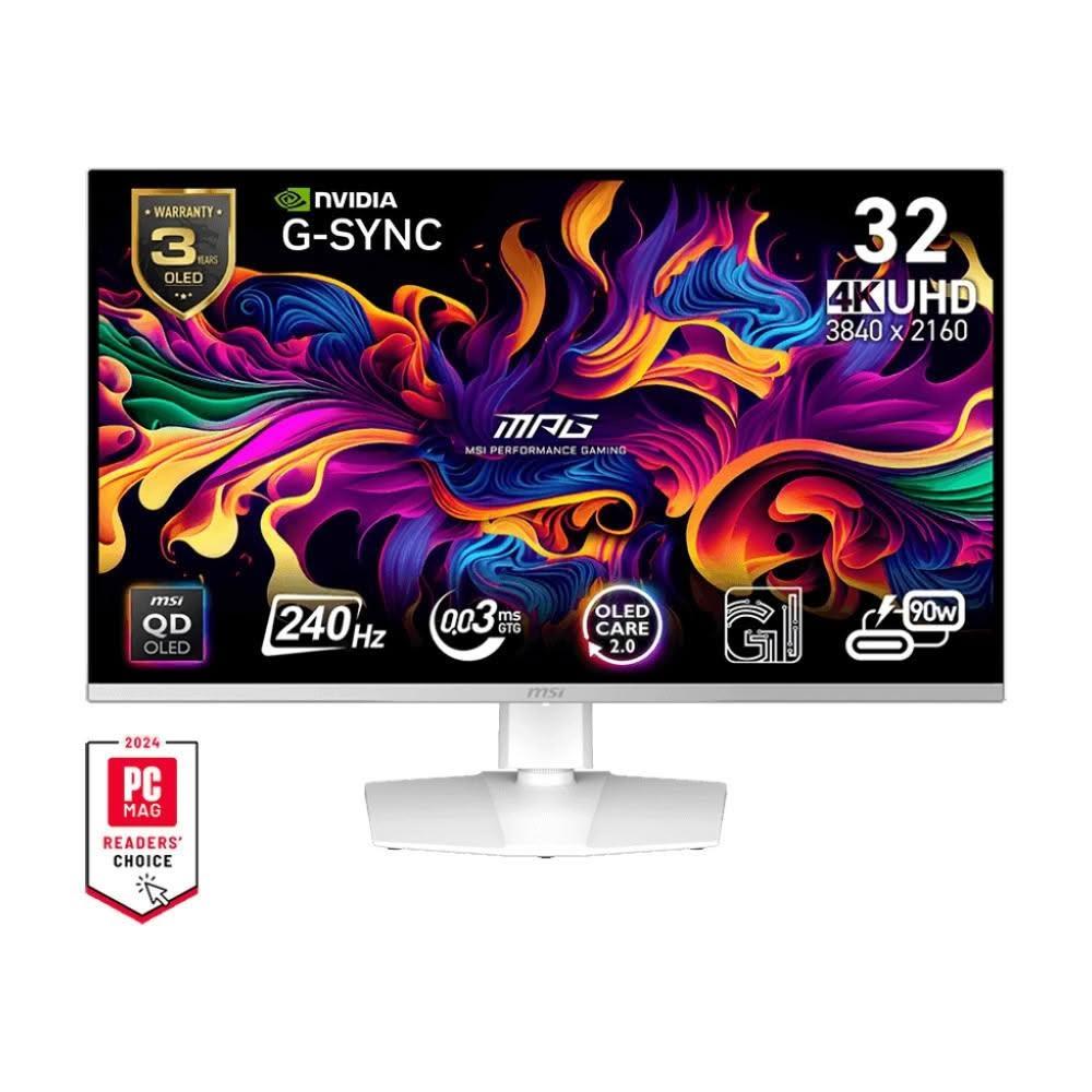 【MSI 微星】321URXW QD-OLED 平面電競螢幕32型/4K/240Hz/0.03ms/QD-OLED
