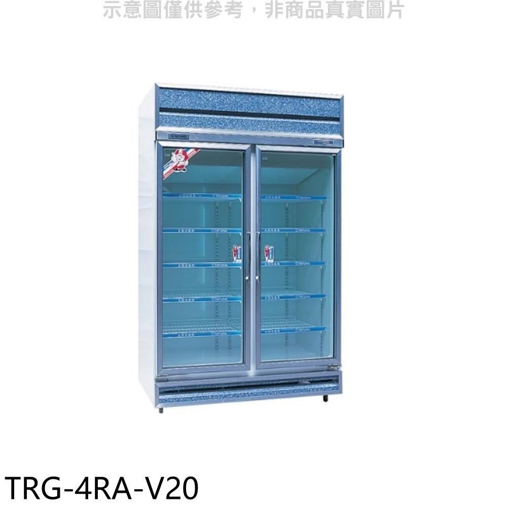 TATUNG大同 TRG-4RA-V20 雙門冰箱，提供 1040L 超大容量儲物空間，銀色系設計適合現代廚房。高 2070 x 寬 1260 x 深 835 mm 尺寸，定頻馬達穩定運作，支援 110V/220V 電壓，中國原產地製造。全機及壓縮機 1 年保固，含基本安裝服務。理想選擇給需要大容量冰箱的家庭，高效冷藏保鮮，滿足日常需求。