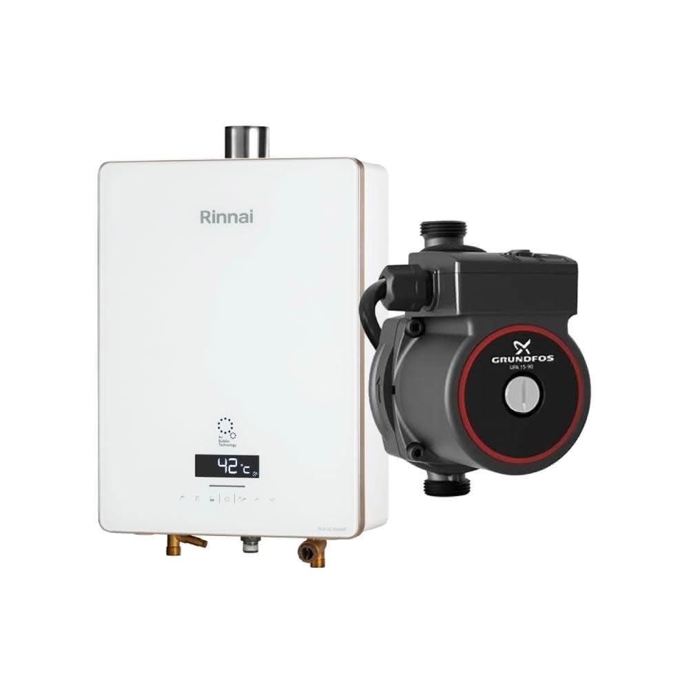 【林內】RUA-UC1628WF UFB16L屋內型強制排氣熱水器 NG1/LPG +GRUNDFOS 葛蘭富 熱水器加壓機