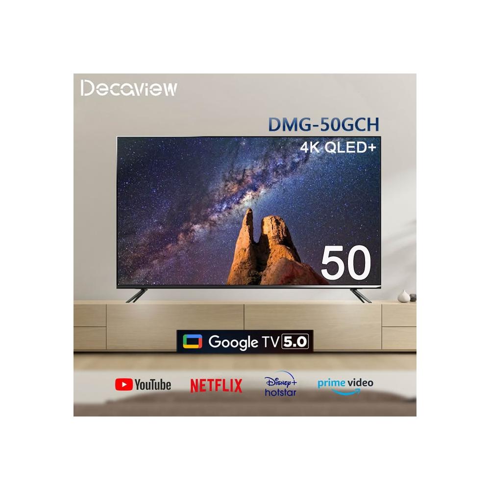 【DECAVIEW】50吋 高階 4K AI 強化量子點 QLED+ Google TV 人工智慧聯網液晶顯示器 ( DMG-50GCH )