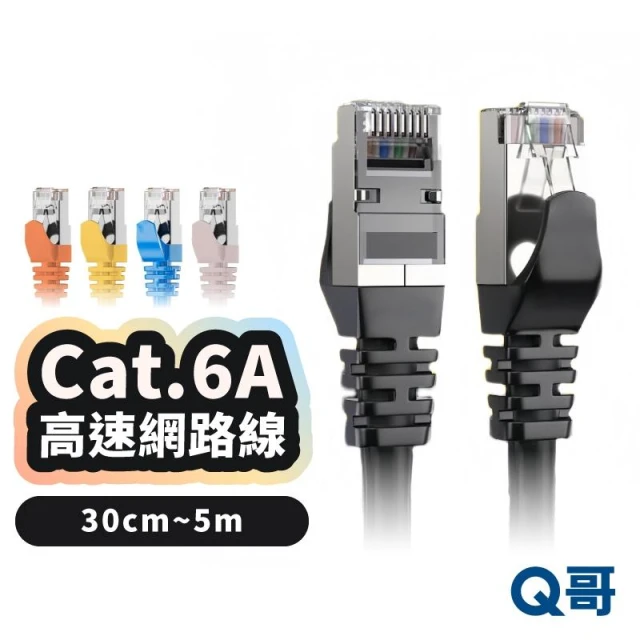 【Q哥】Cat.6A 高速網路線 30 50 公分 1 2 3 5 米 cat6A 網路線 RJ45 電競網路線 LG135